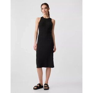 Athleta Black Stretch Scuba Knit Midi Sheath Athleisure Dress